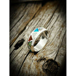 925 Sterling Silver Navajo Ring • Vintage Design • Opal Ring • Native American Wedding Band