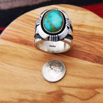 Sterling Silver & Royston Turquoise Ring – Cooper Willie Navajo Handmade