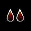 925 Sterling Silver Teardrop Earrings, Red Opal Earrings, Rain Drop Earrings, Studs, Posts
