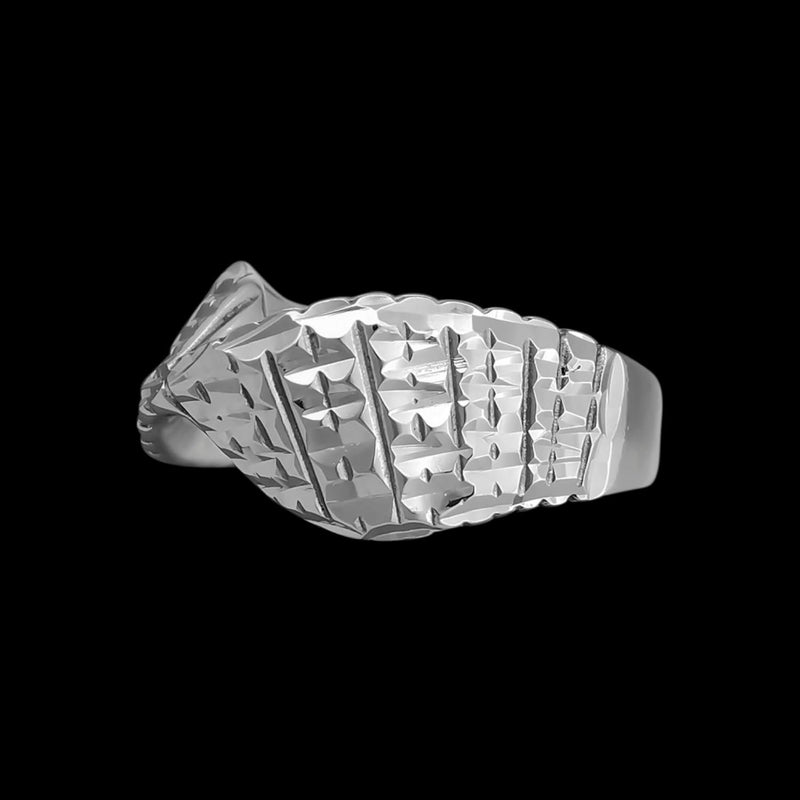 Diamond Cut Twisted Dome Ring