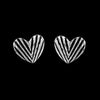 Striped Hearts Stud Earrings