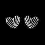Striped Hearts Stud Earrings