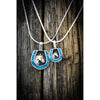 Sterling Silver and Turquoise Lucky Horse Shoe Pendant