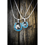 Sterling Silver and Turquoise Lucky Horse Shoe Pendant