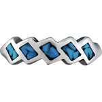 Size 6 - Turquoise Diagonal Squares Ring