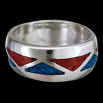Vintage Turquoise and Coral Southwestern Ring Band