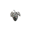 925 Sterling Silver Pine Cone Pendant with Mixed Opal Inlay
