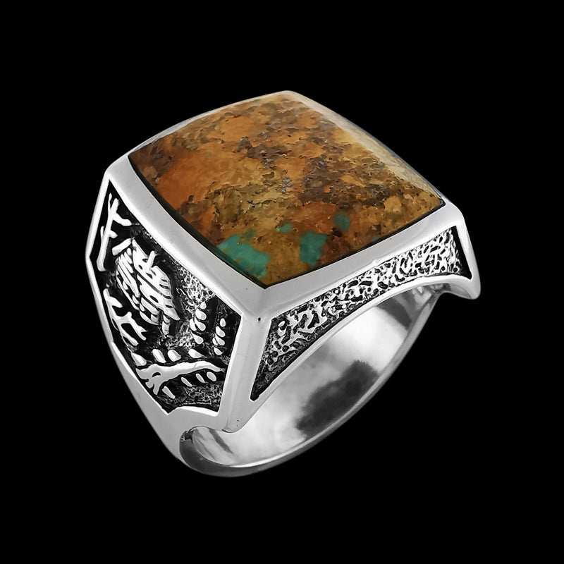 Mountain Cabin Ring • 925 Sterling Silver • Navajo Handmade • Size 8