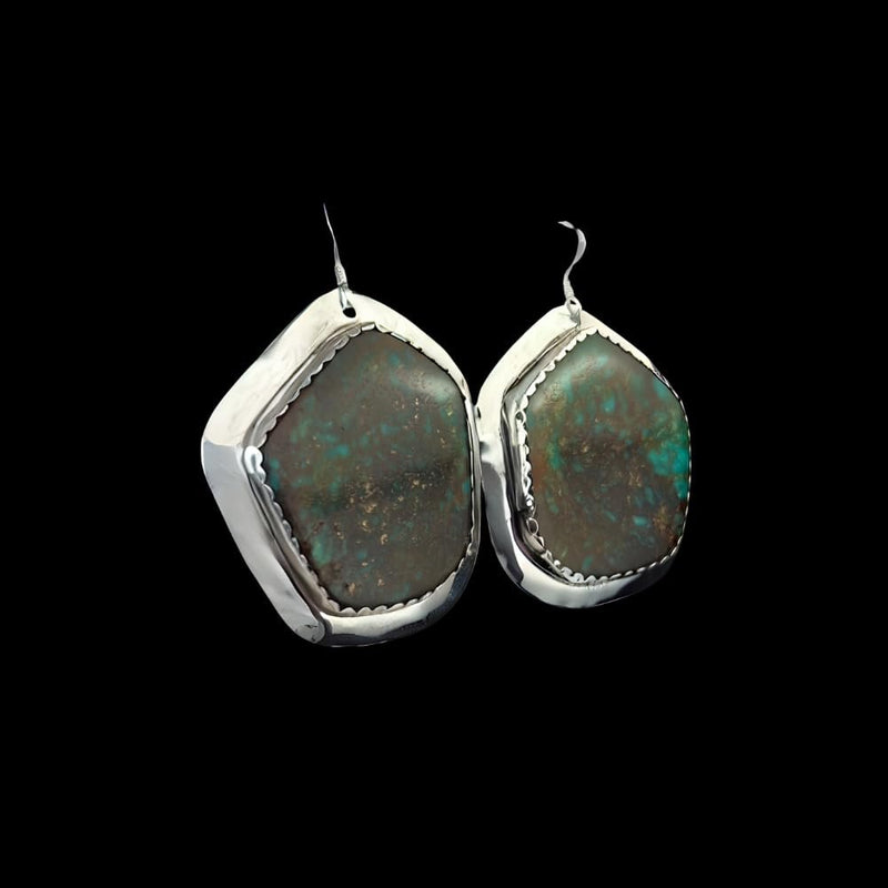 Lone Mountain Turquoise Earrings • Dangle Earrings • 925 Sterling Silver