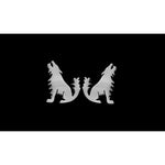 Sterling Silver Gray Wolf Stud Earrings