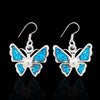 Turquoise and Sterling Silver Defined Wing Butterfly Earrings