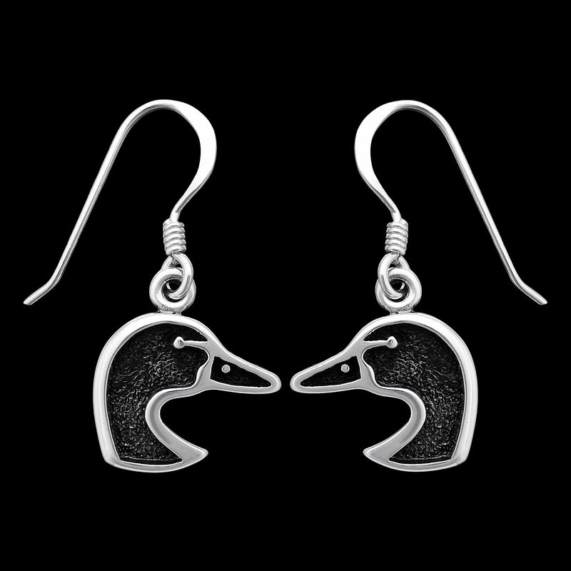 Navajo Handcrafted Duck Earrings • 925 Sterling Silver • Dangle Earrings • Pet Duck• Duck Hunting