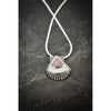 Pink and White Opal Sterling Silver Sea Shell Pendant