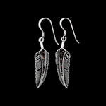 925 Sterling Silver Feather Earrings, Wild Horse Earrings, Magnesite Earrings