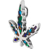 Mixed Stones Medium Palmate Leaf Pendant