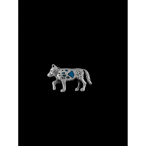 925 Sterling Silver Wolf Earrings, Turquoise Wolf Earrings, Blue Earrings, Wolf Paws