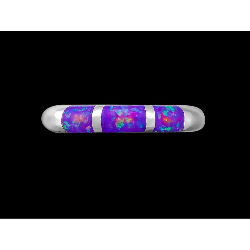Size 7 - Violet Opal Three Squares Ring