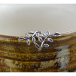 Sterling silver leaves earring cuff