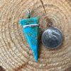 Native American Pendant, Hand Carved Turquoise Arrowhead, 925 Silver