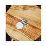 Vintage Silver Cat Eye Pendant with Turquoise and Coral Inlay - Circa Mid-80s