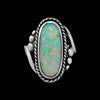 Size 7.5-925 Sterling Silver & White Opal Magnificent Oval Ring, Curved Braided Design, Handmade Opal Jewelry, Statement Birthstone Band