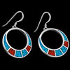 925 Sterling Silver Segmented Crescent Dangle Earrings