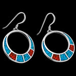 925 Sterling Silver Segmented Crescent Dangle Earrings