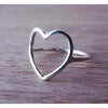 Hollow Heart Sterling Silver Ring