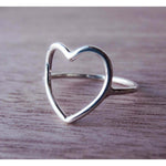 Hollow Heart Sterling Silver Ring
