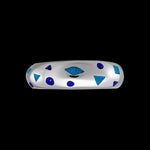 Size 7-925 Sterling Silver Scattered Shapes Ring, Turquoise & Lapis Lazuli, Abstract Design, Handmade Geometric Statement Jewelry, Handcrafted Birthstone Band