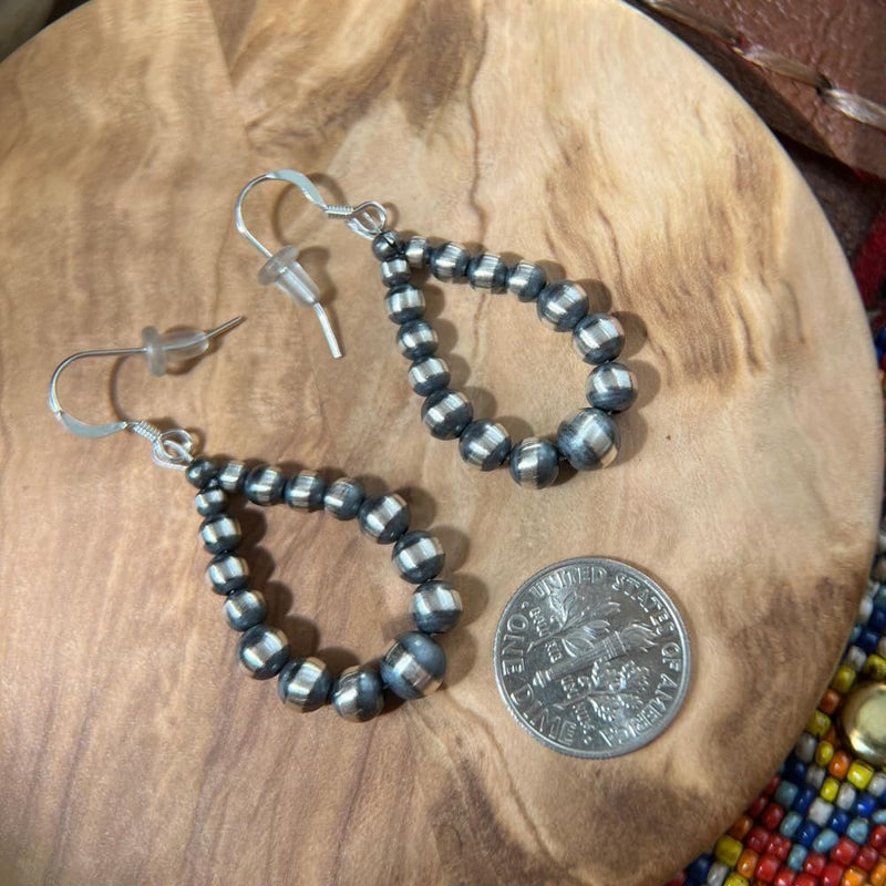 Sterling Silver Native American Navajo Pearl Earrings