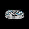 925 Sterling Silver Turquoise Viking Tribal Ring, Norse Knots Design, Handmade Gemstone Band, Handcrafted Birthstone Wedding Jewelry