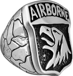 Airborne Ranger Ring, 925 Sterling Silver Ring, R54 Ring, Size 10 Ring, G&S Rings, Army Ring, Screaming Eagles, Old Abe