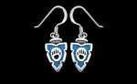 Sterling Silver and Turquoise Bear Paw Arrowhead Dangle Earrings