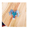 Vintage Silver Ram Pendant with Turquoise and Coral Inlay - Circa Mid-80s