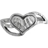 Sterling Silver Diamond Cut Happy Heart Ring