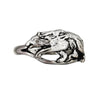 Size 8.75-925 Sterling Silver Grey Wolf Ring