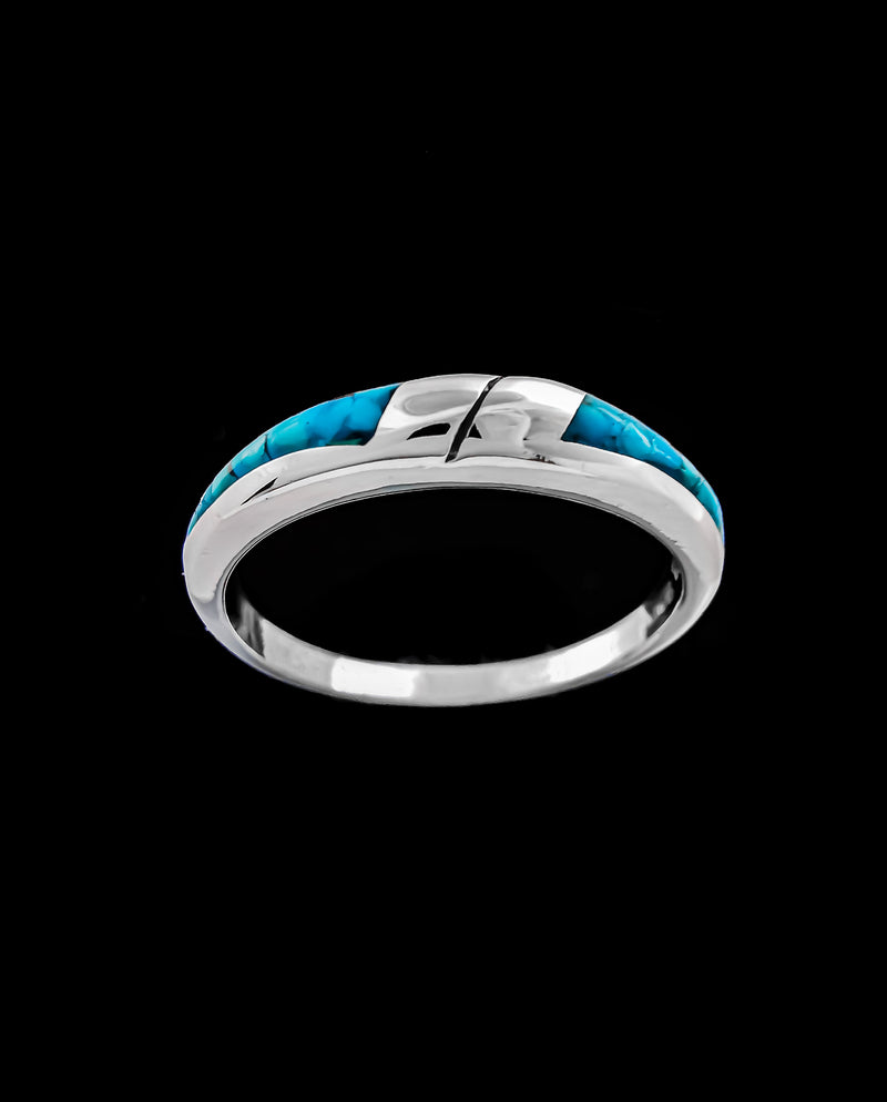 Sleeping Beauty Turquoise Ring • 925 Sterling Silver • Navajo Friendship Ring