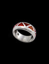 Navajo Handmade Red Opal Ring • 925 Sterling Silver • Native American Wedding Band