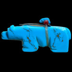 Zuni Fetish • Handcarved Bear Fetish • Turquoise Bear Fetish • Bear Carving • Turquoise Carving