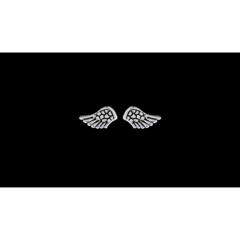 Wing Earrings • 925 Sterling Silver • Guardian Angel Studs • Navajo Handmade (83)