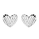 Striped Hearts Stud Earrings