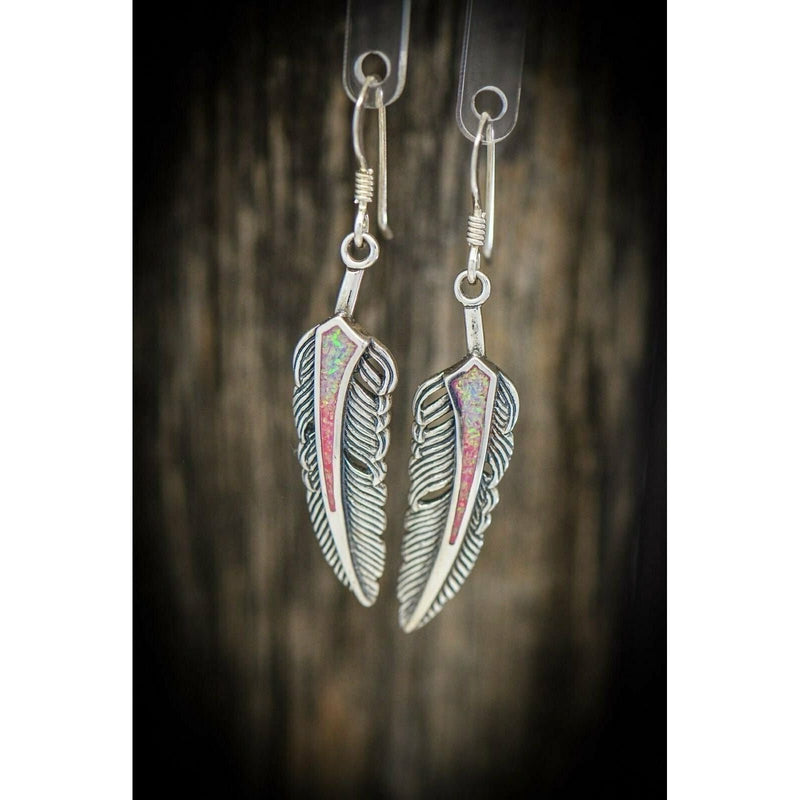 Eagle Feather Earrings • 925 Sterling Silver • Navajo Inspired • Bird Feather Jewelry