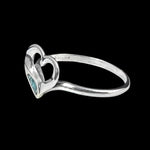 Sterling Silver Open Heart Turquoise Ring