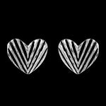 Striped Hearts Stud Earrings