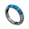 Blue Opal Three Squares Ring