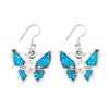 Turquoise and Sterling Silver Defined Wing Butterfly Earrings