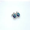 925 Sterling Turtle stud earrings with inlaid with lapis lazuli and turquoise