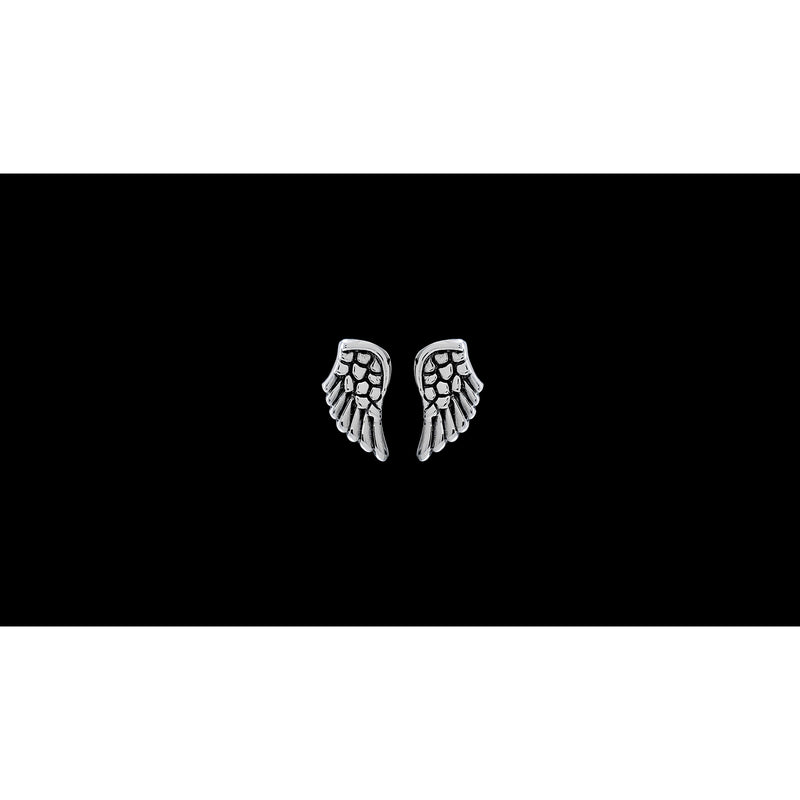 Wing Earrings • 925 Sterling Silver • Guardian Angel Studs • Navajo Handmade (83)