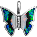 Sterling Silver and Opal Butterfly Pendant